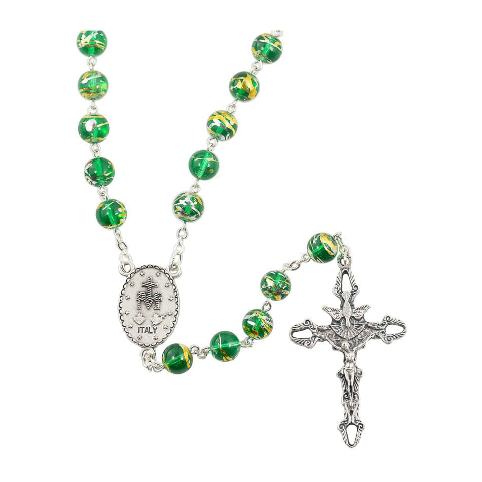 MONDO CATTOLICO Prayer Beads Aurora Glass Rosary of the Miraculous Virgin