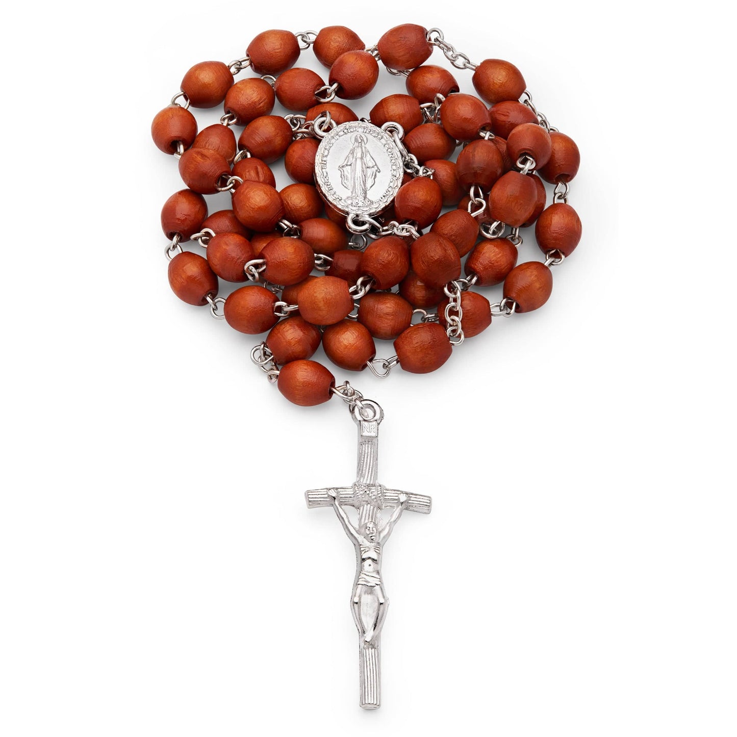 MONDO CATTOLICO Prayer Beads 53 cm (20.90 in) / 7 mm (0.30 in) Brown Box and Rosary with Mater Ecclesiae Virgin