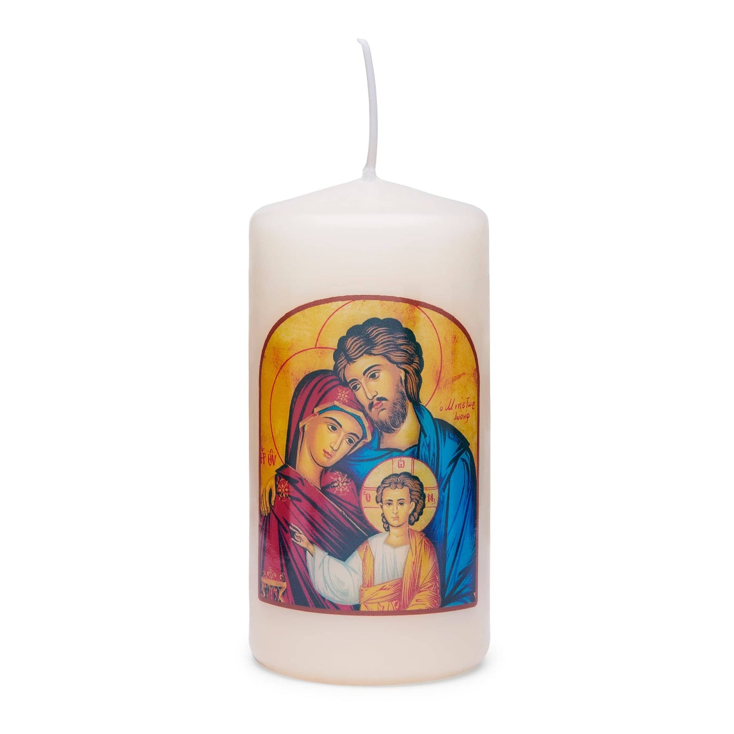 MONDO CATTOLICO Cm 10 (3.9 inches) Candle with the Holy Family