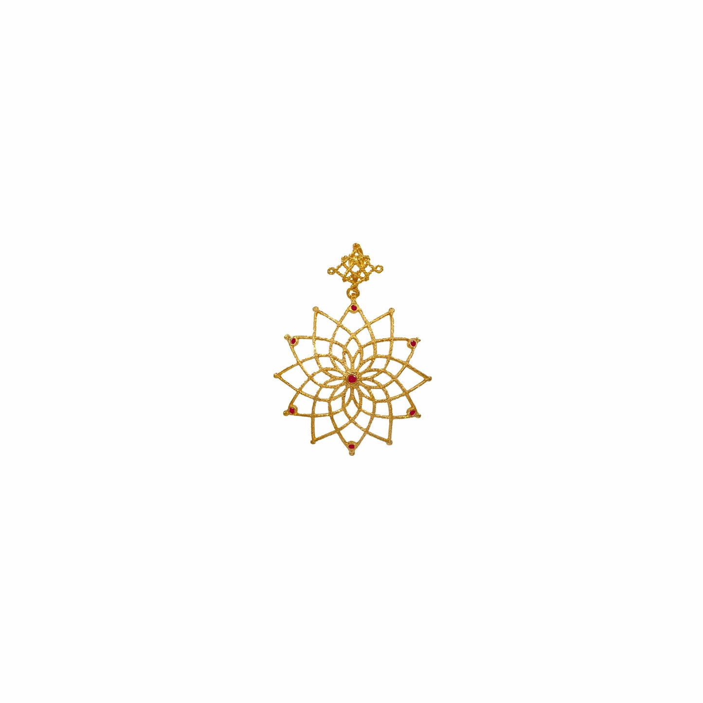 MONDO CATTOLICO 35 mm Caput Mundi Gold Plated Pendant Purple Crystals