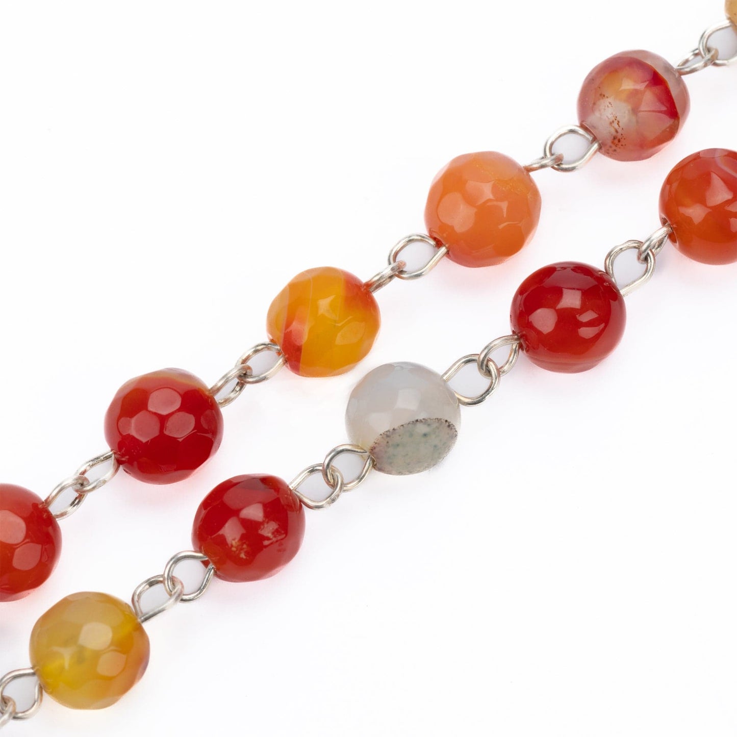 MONDO CATTOLICO Prayer Beads CARNELIAN SILVER ROSARY