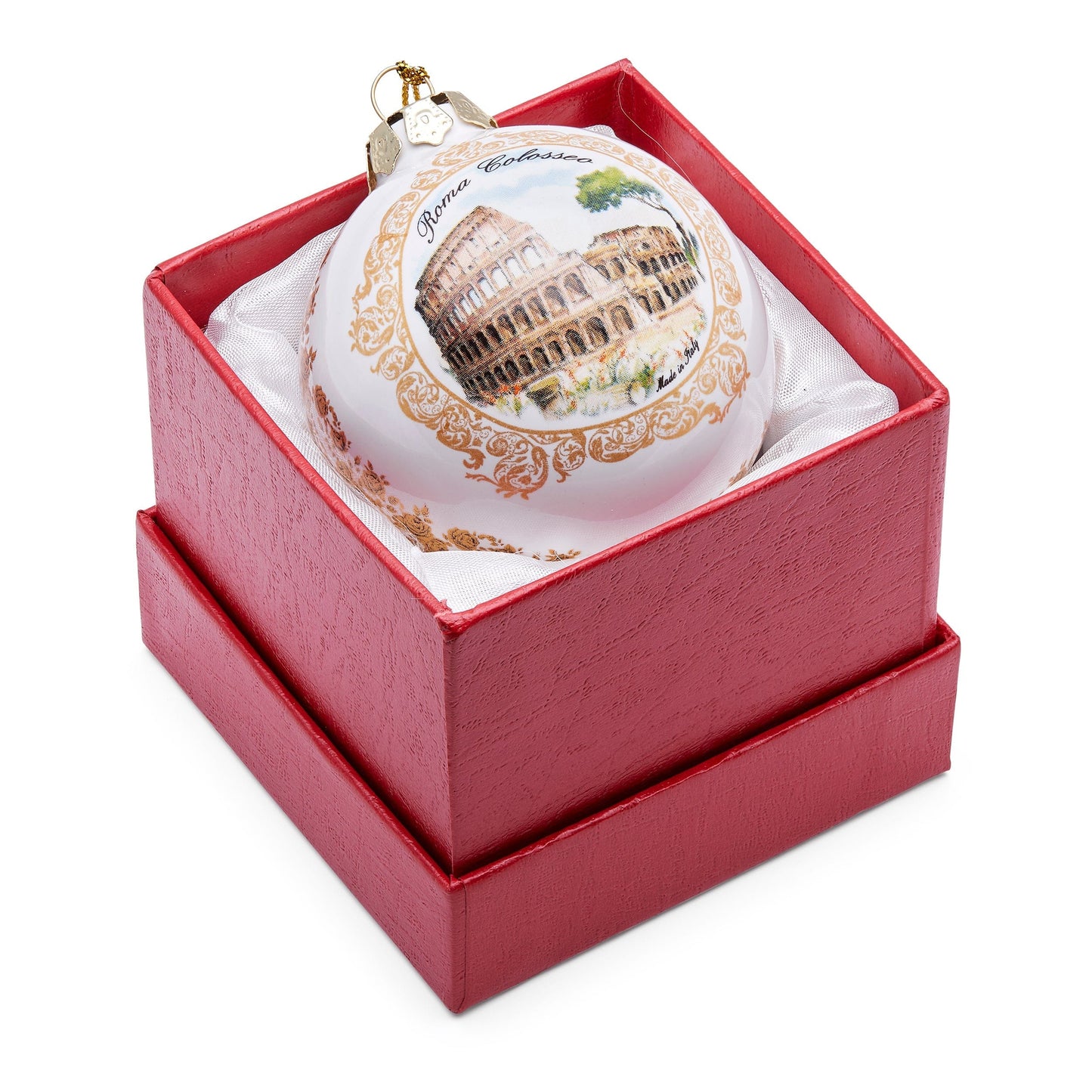 MONDO CATTOLICO Cm 6 (2.4 inches) Ceramic Christmas Tree Ball Saint Peter-Colosseum