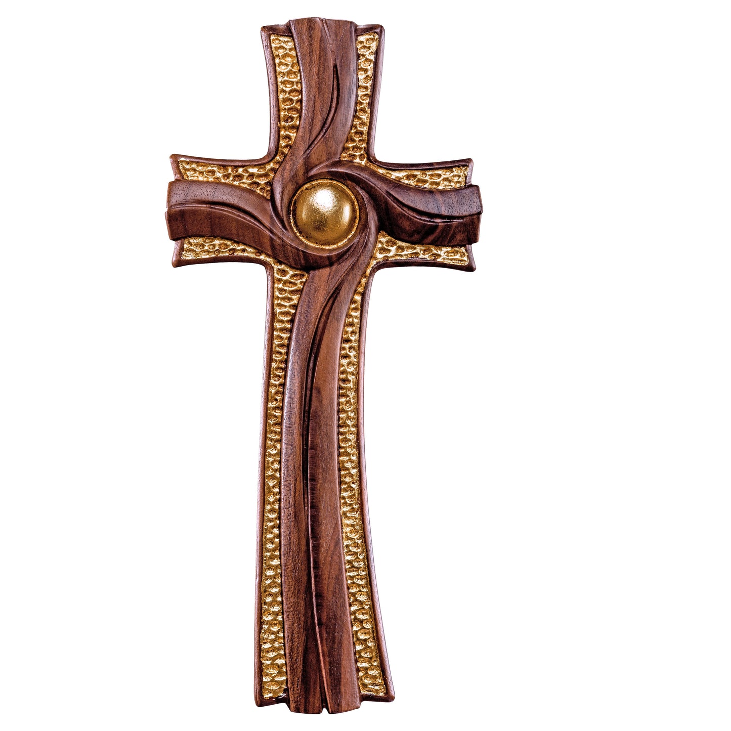 Mondo Cattolico Colored / 13 cm (5.1 in) Cross of the light walnut