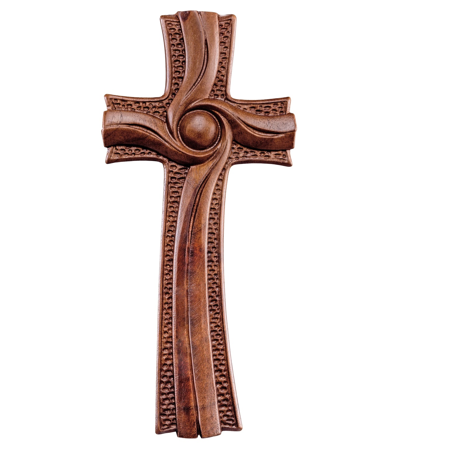 Mondo Cattolico Natural / 13 cm (5.1 in) Cross of the light walnut