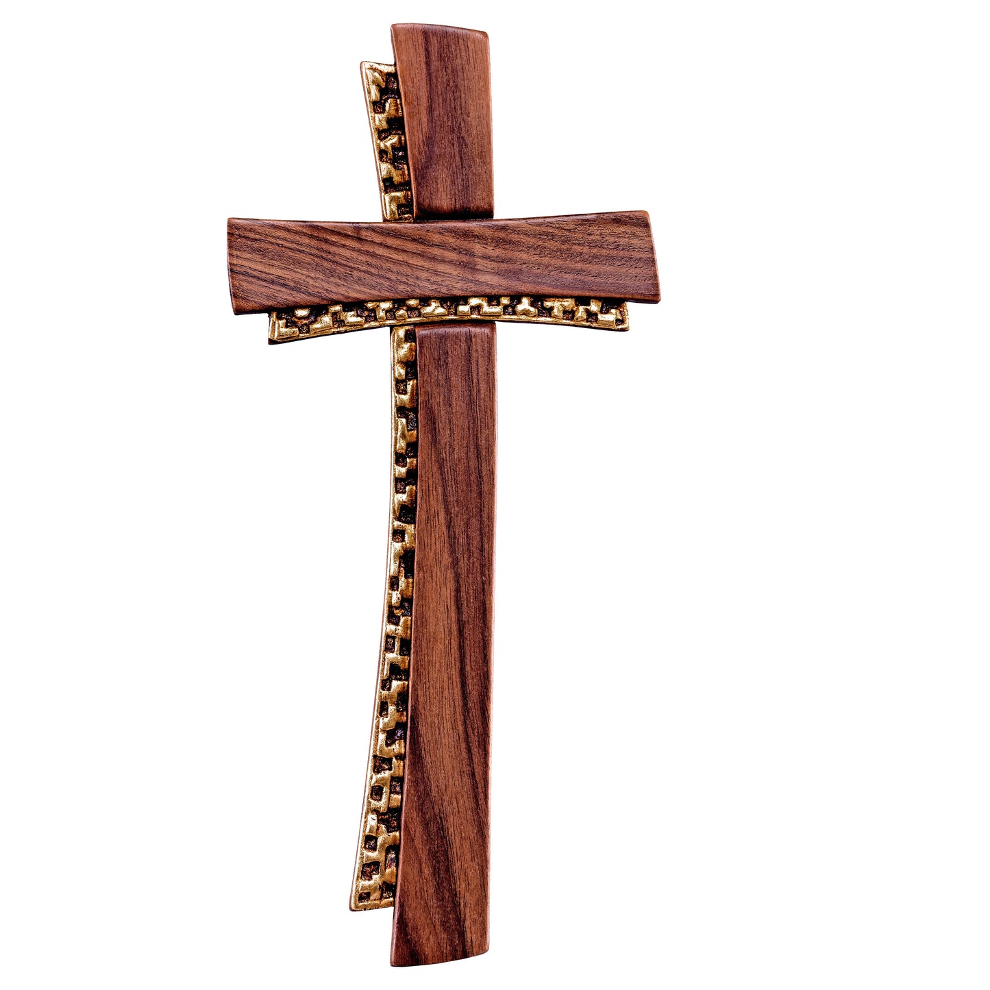 Mondo Cattolico Colored / 14 cm (5.5 in) Deco-cross walnut