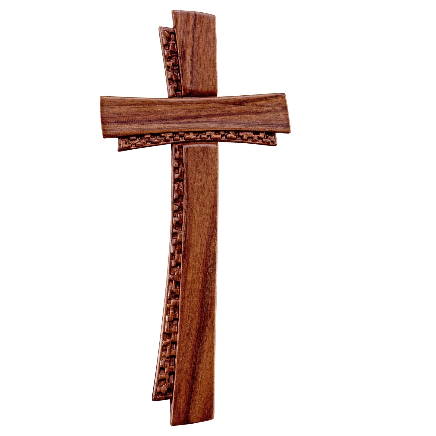 Mondo Cattolico Natural / 14 cm (5.5 in) Deco-cross walnut