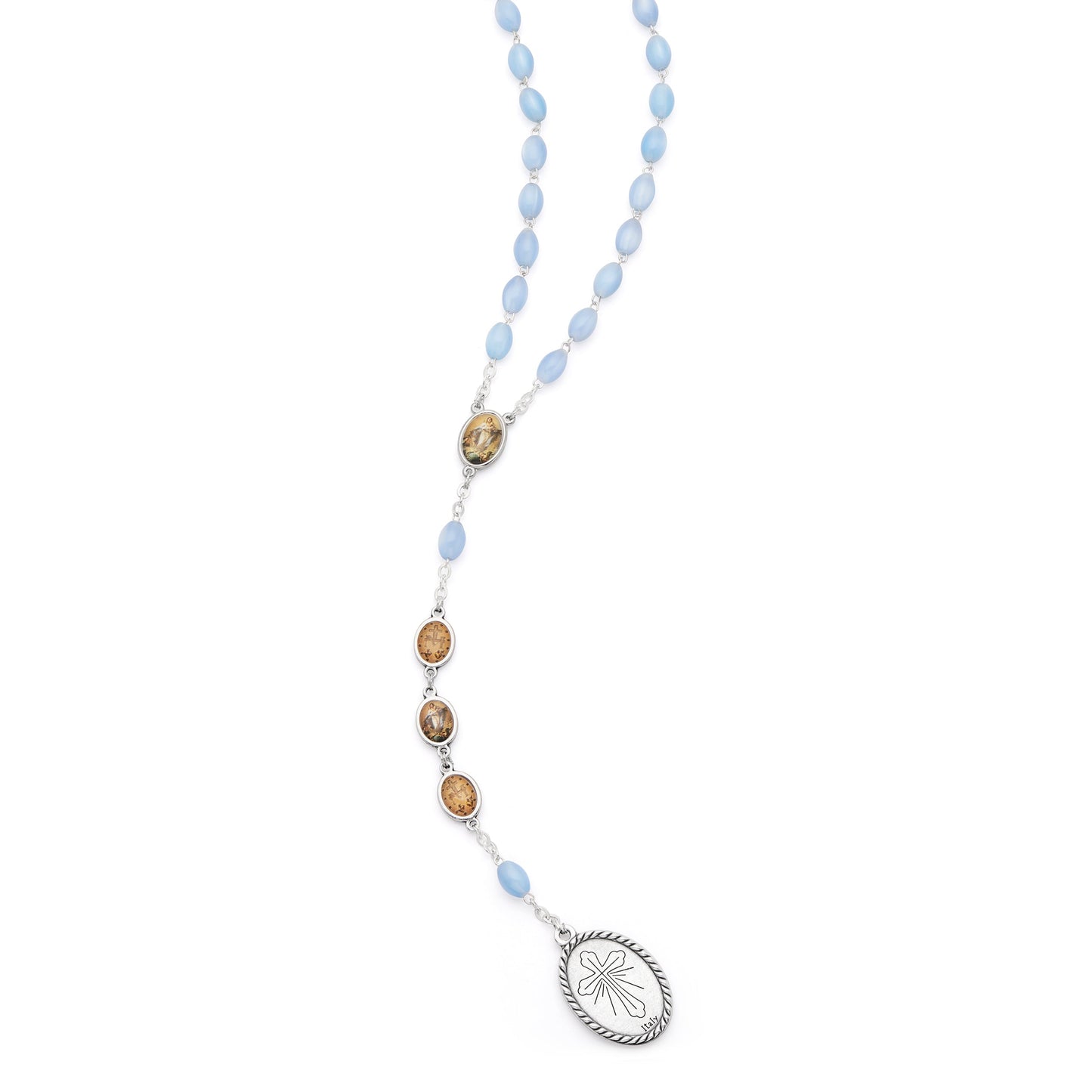 MONDO CATTOLICO ROMA Rosary 55 cm (21.65 in) / 76 cm (29.92 in) / 6x9 mm (0.24x0.35 in) Devotional Rosary of Our Lady of the Immaculate Conception