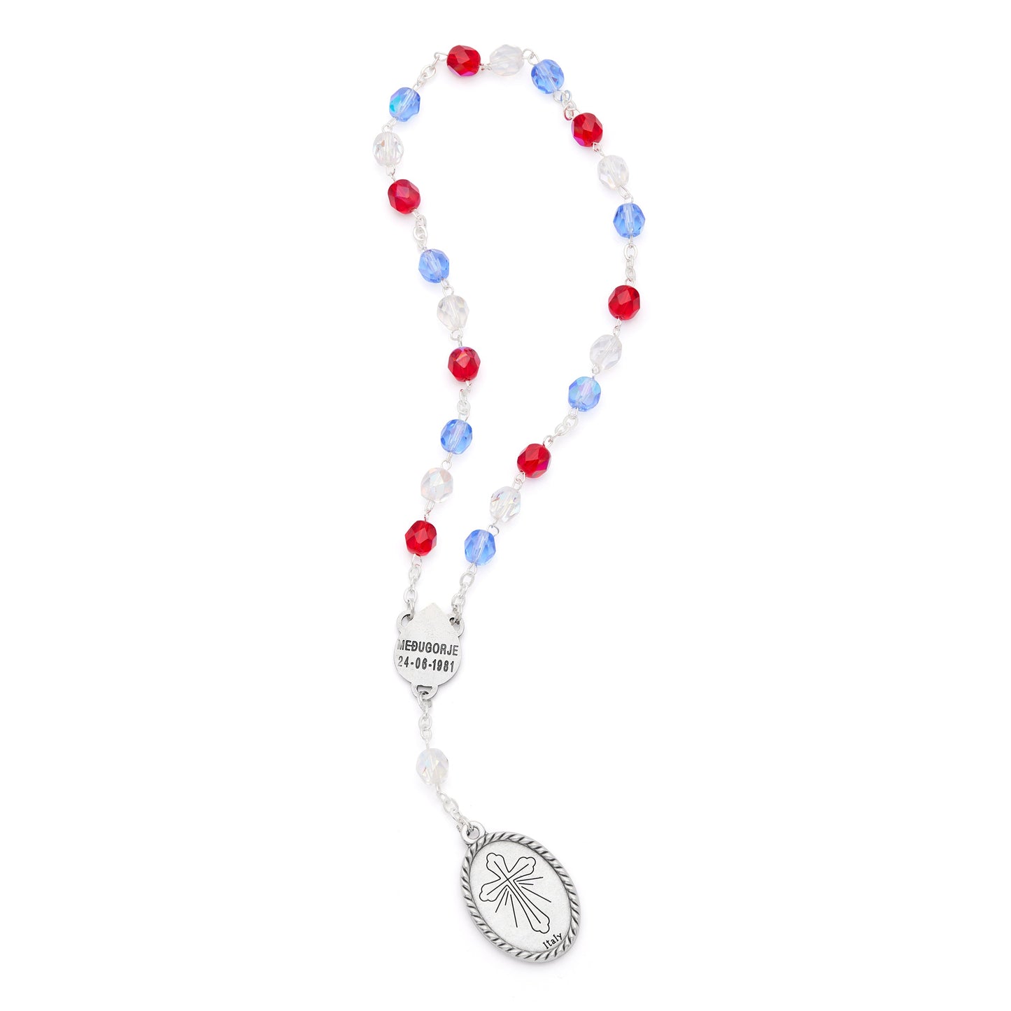 MONDO CATTOLICO ROMA Rosary 23 cm (9.06 in) / 28 cm (11.02 in) / 8 mm (0.31 in) Devotional Rosary of the Pater, Ave, and Gloria