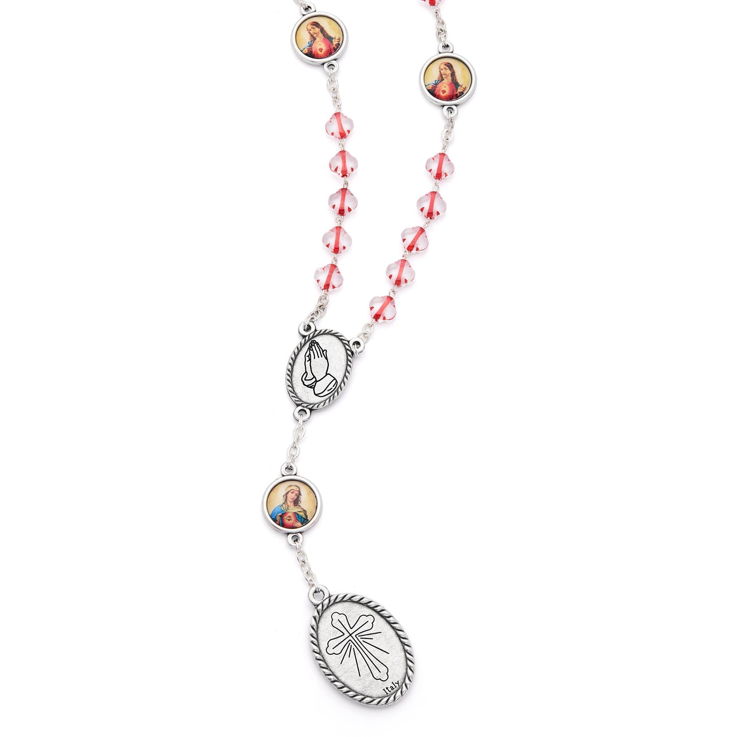 MONDO CATTOLICO ROMA Rosary 32 cm (11.81 in) / 42 cm (16.54 in) / 6 mm (0.24 in) Devotional Rosary of the Sacred Heart of Jesus