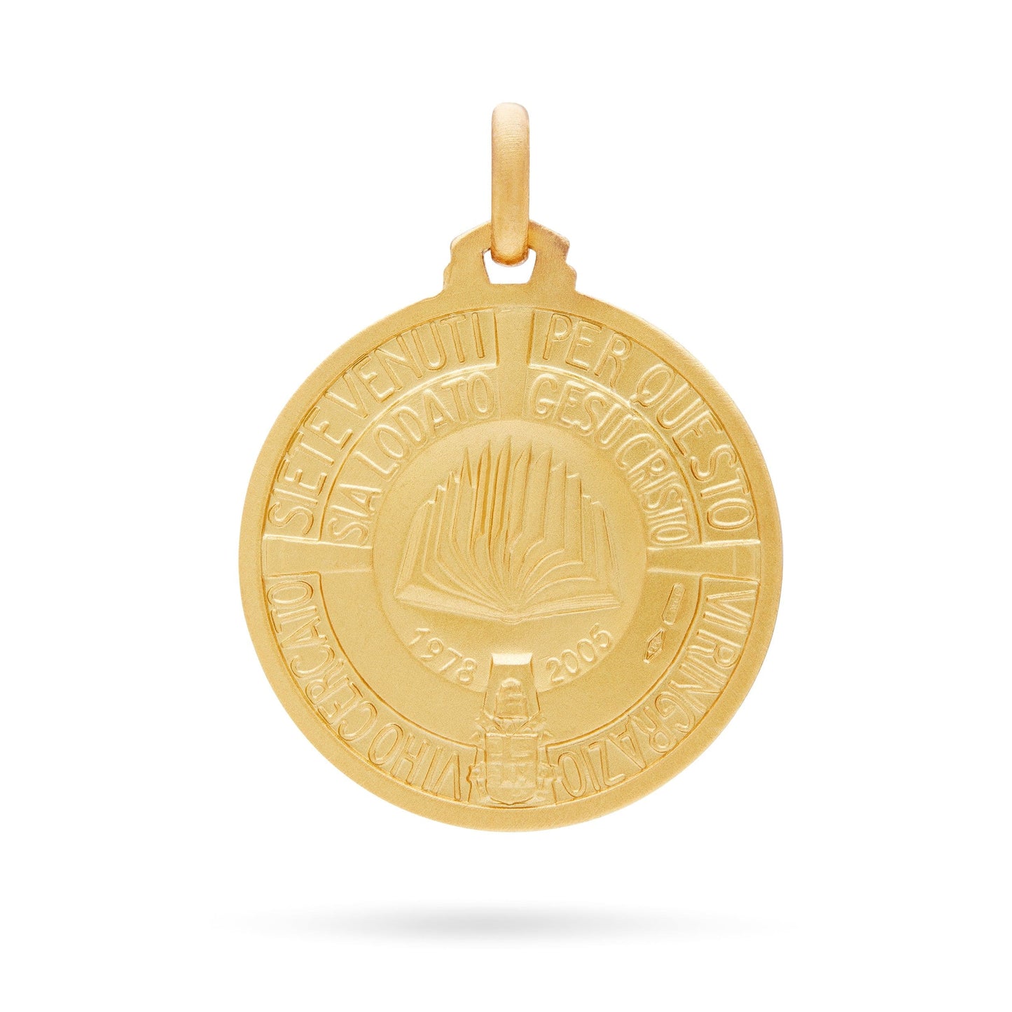 MONDO CATTOLICO Medal Double Sided 18K Yellow Gold St. John Paul II and Gospel Medal