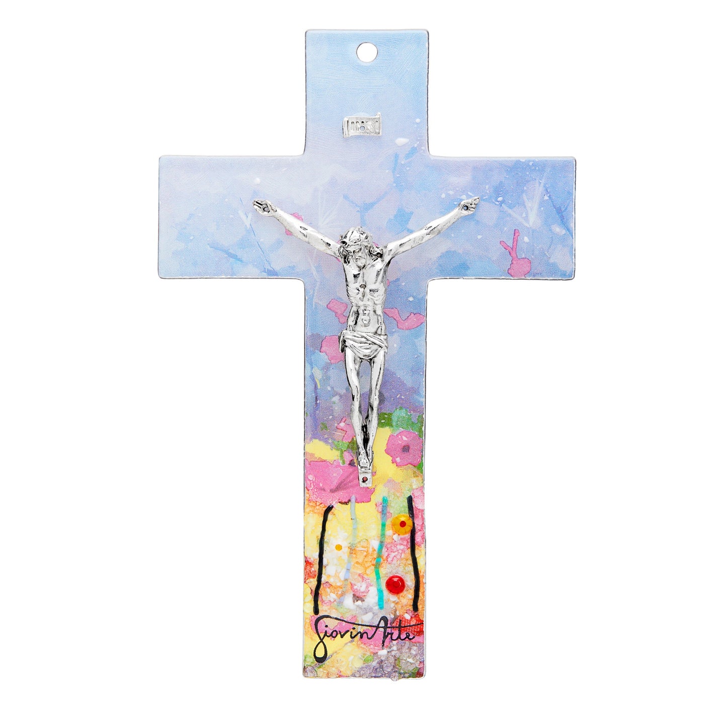 MONDO CATTOLICO Fantasy Murano Glass Wall Cross