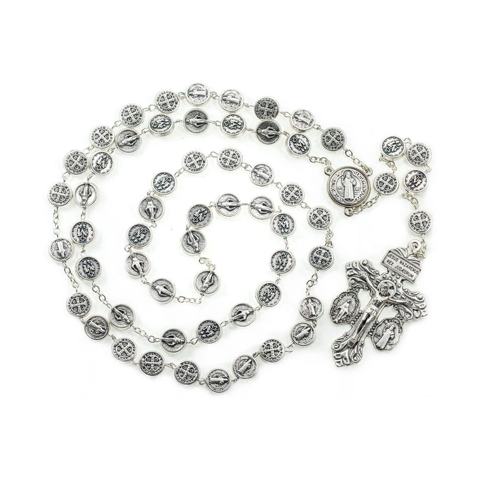 MONDO CATTOLICO Prayer Beads Forgiveness Rosary in Pewter