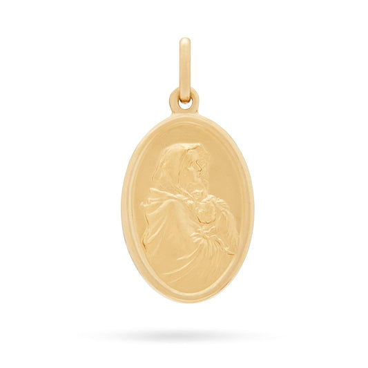 MONDO CATTOLICO Jewelry Gold medal of Madonna of Ferruzzi Oval Shape