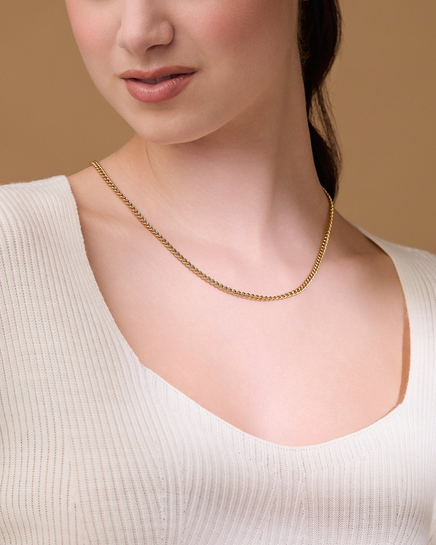 MONDO CATTOLICO ROMA Necklaces Gold-Plated Sterling Silver Hollow Curb Chain Necklace