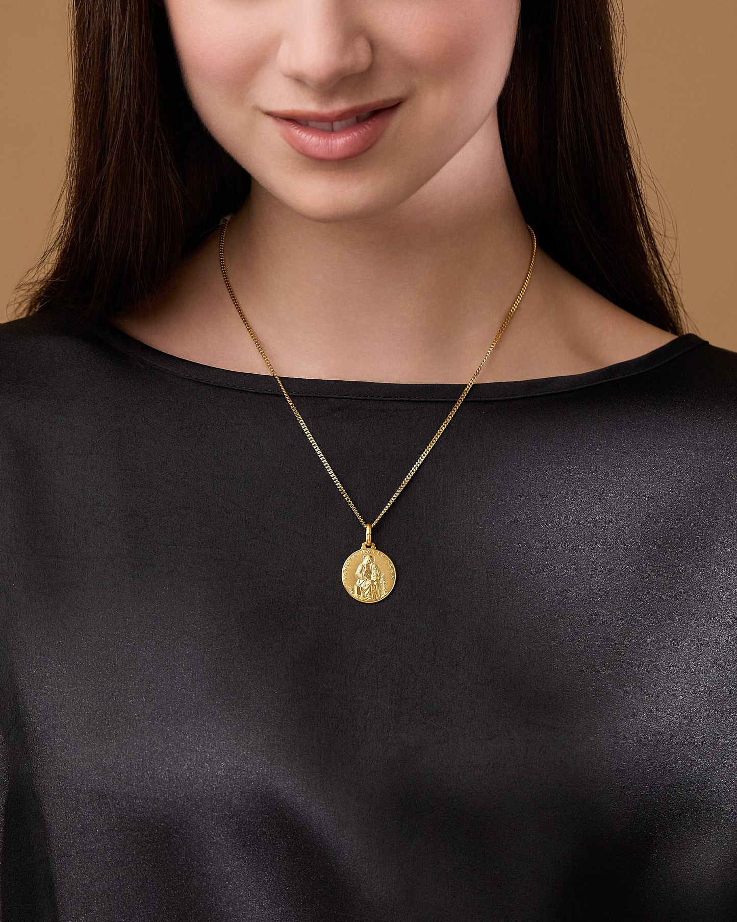 MONDO CATTOLICO ROMA Medal Gold-plated Sterling Silver Medal of St. Anne