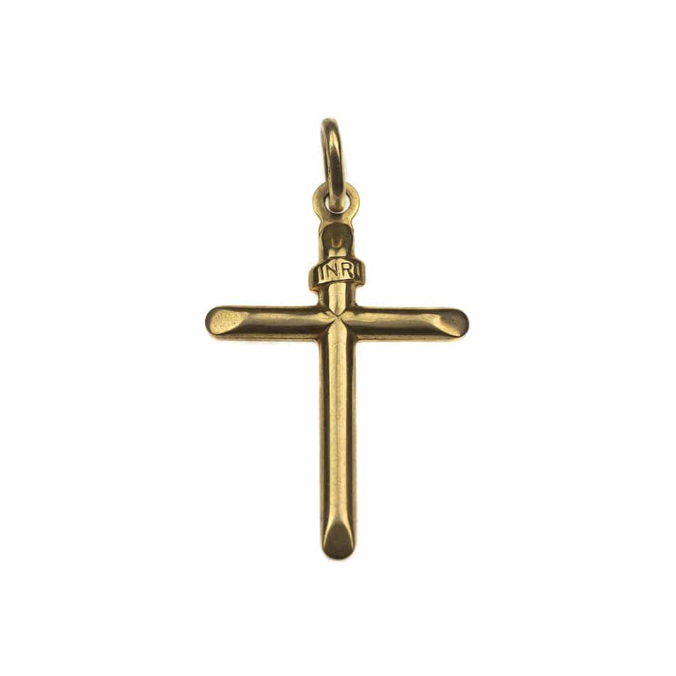 MONDO CATTOLICO Gold Plated Tube Cross