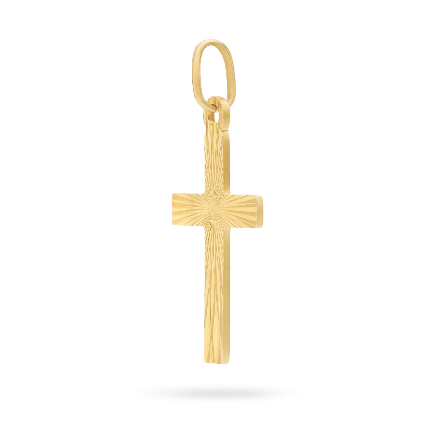 MONDO CATTOLICO ROMA Grooved Gold Plated Cross