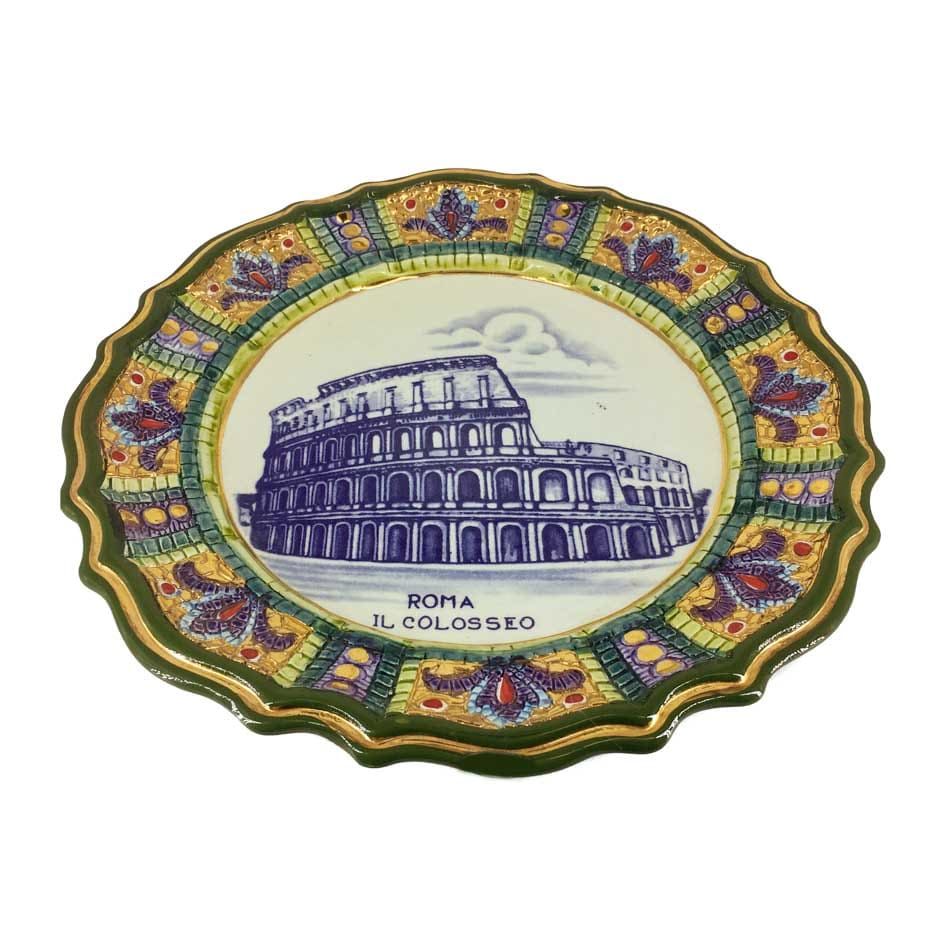 MONDO CATTOLICO Handmade Decorative ceramic pottery with the Coliseum 15 cm