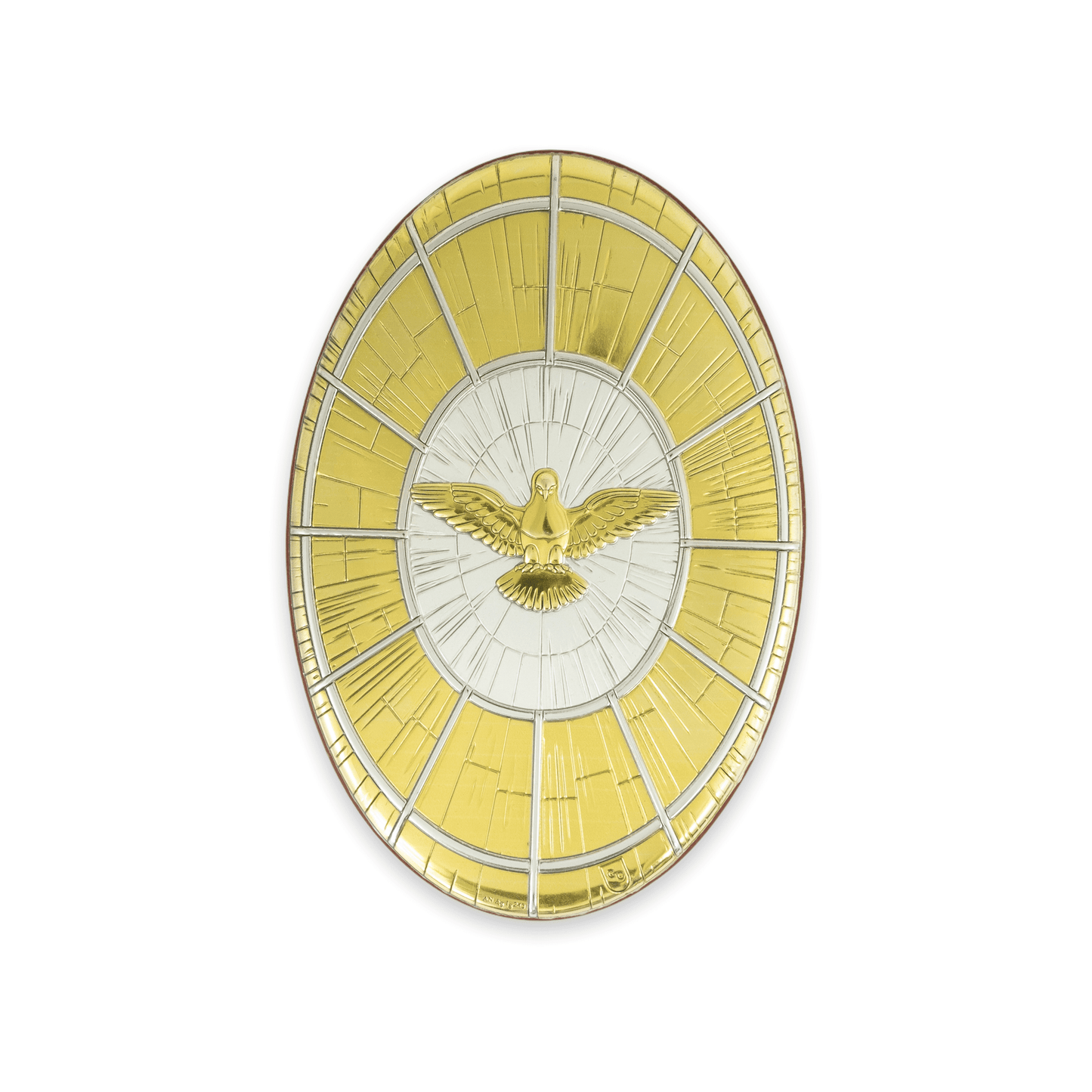 MONDO CATTOLICO 7 cm Holy Spirit Oval Picture Bilaminate Sterling Silver