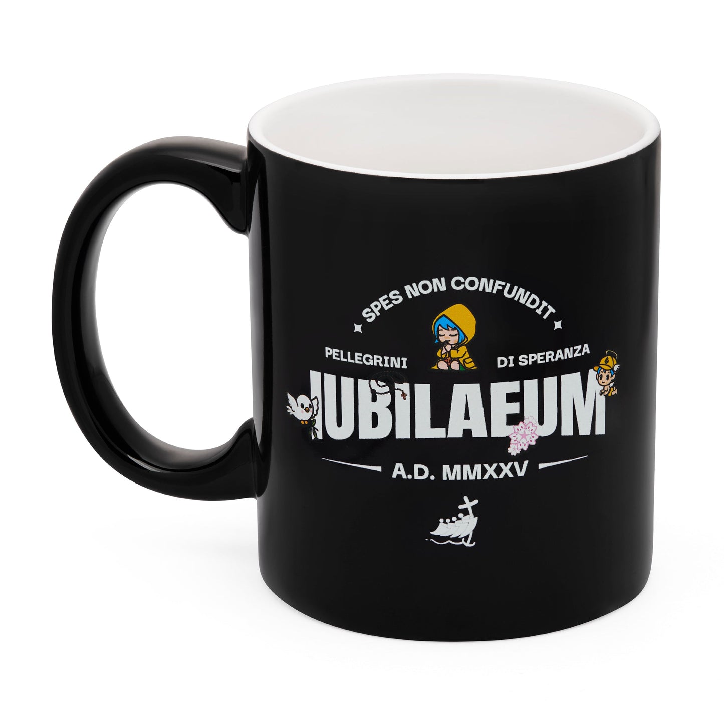 Mondo Cattolico Mug 8 cm (3.15 in) / 9 cm (3.54 in) Jubilee 2025 Black Ceramic Mug