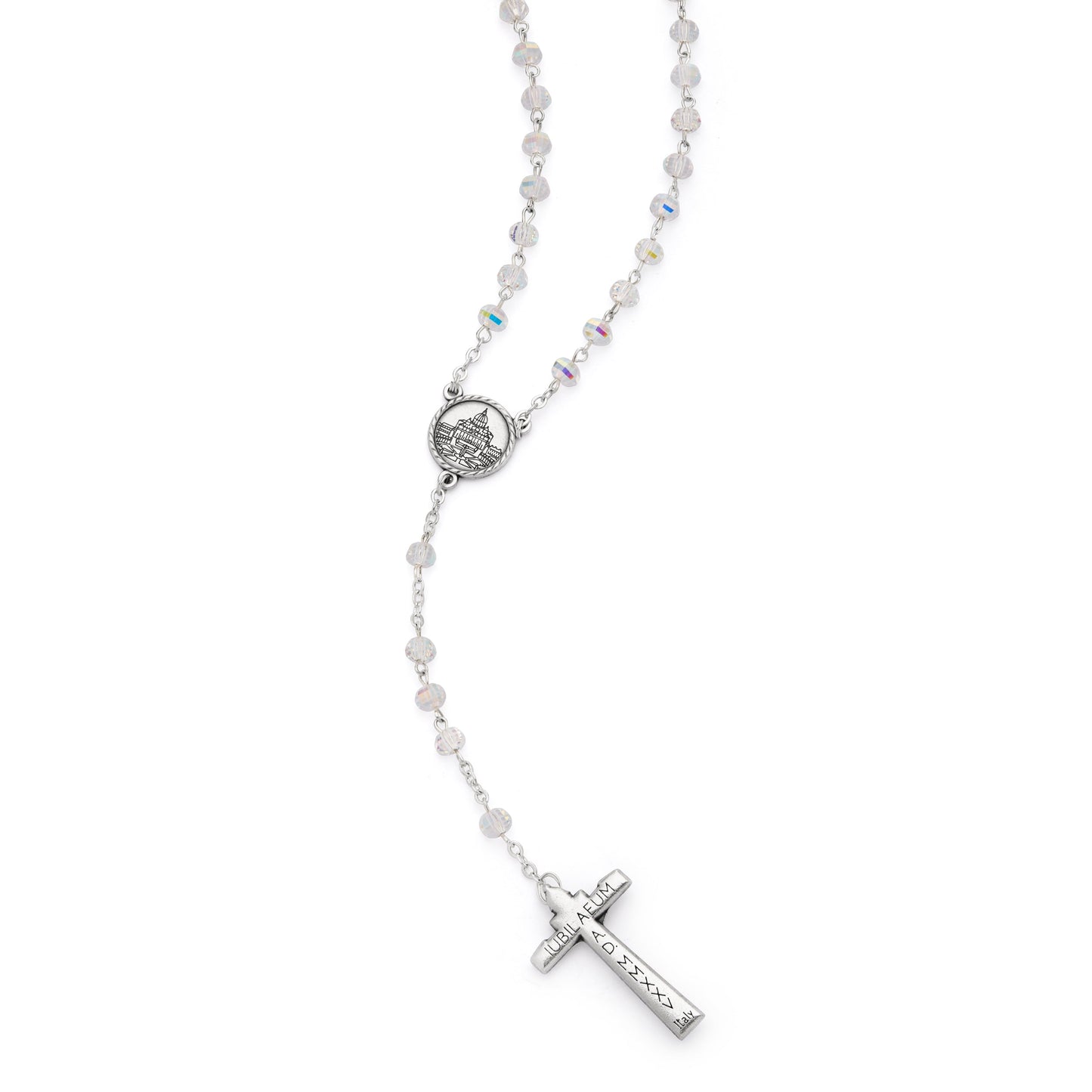 MONDO CATTOLICO ROMA Rosary 46 cm (18.11 in) / 64 cm (25.20 in) / 6 mm (0.24 in) Jubilee 2025 Rosary with Crystal Beads and Colorful Details