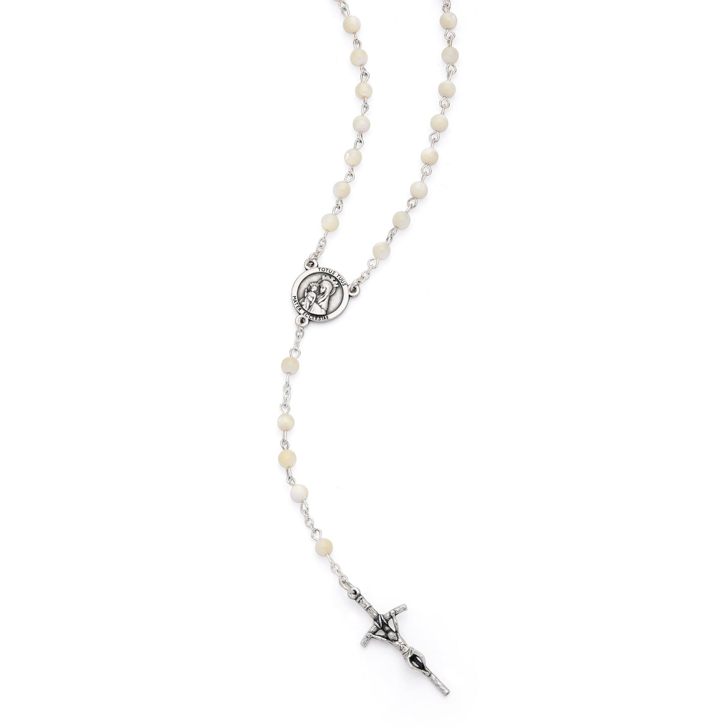 MONDO CATTOLICO ROMA Rosary 46 cm (18.11 in) / 60 cm (23.62 in) / 6 mm (0.24 in) Jubilee 2025 Rosary with Mother-of-pearl Beads