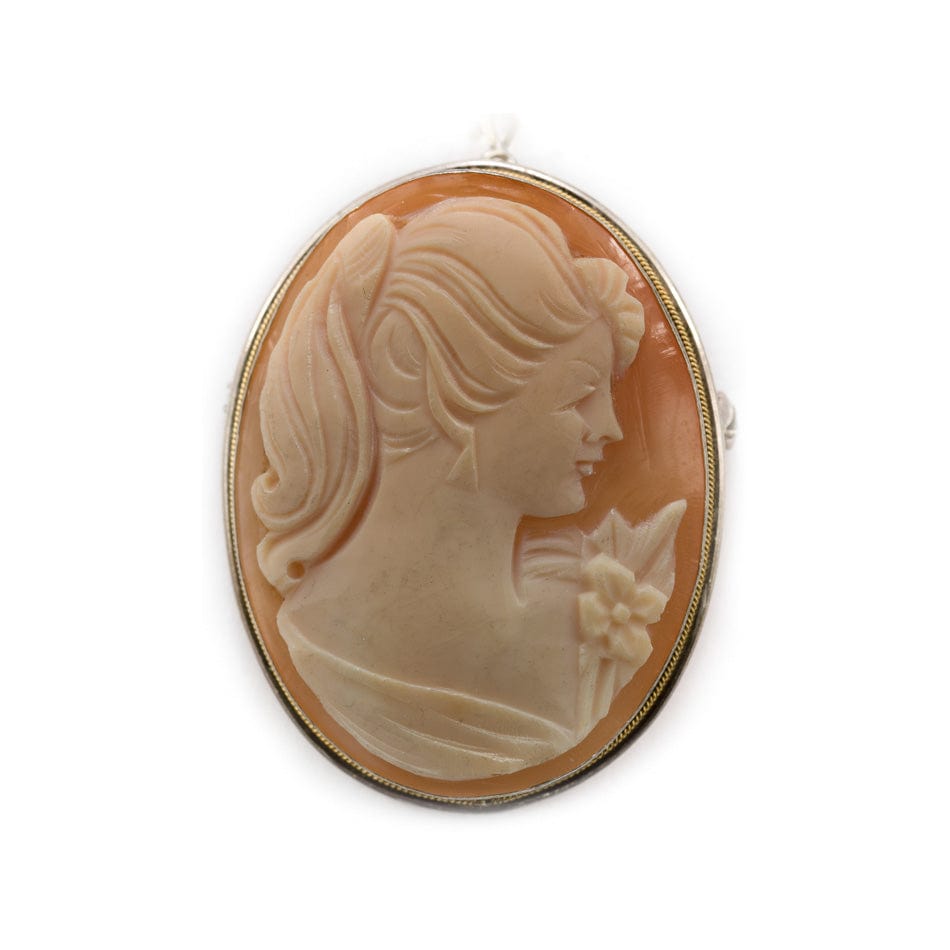 MONDO CATTOLICO Lady Ponytail Cameo in Sardonic Shell