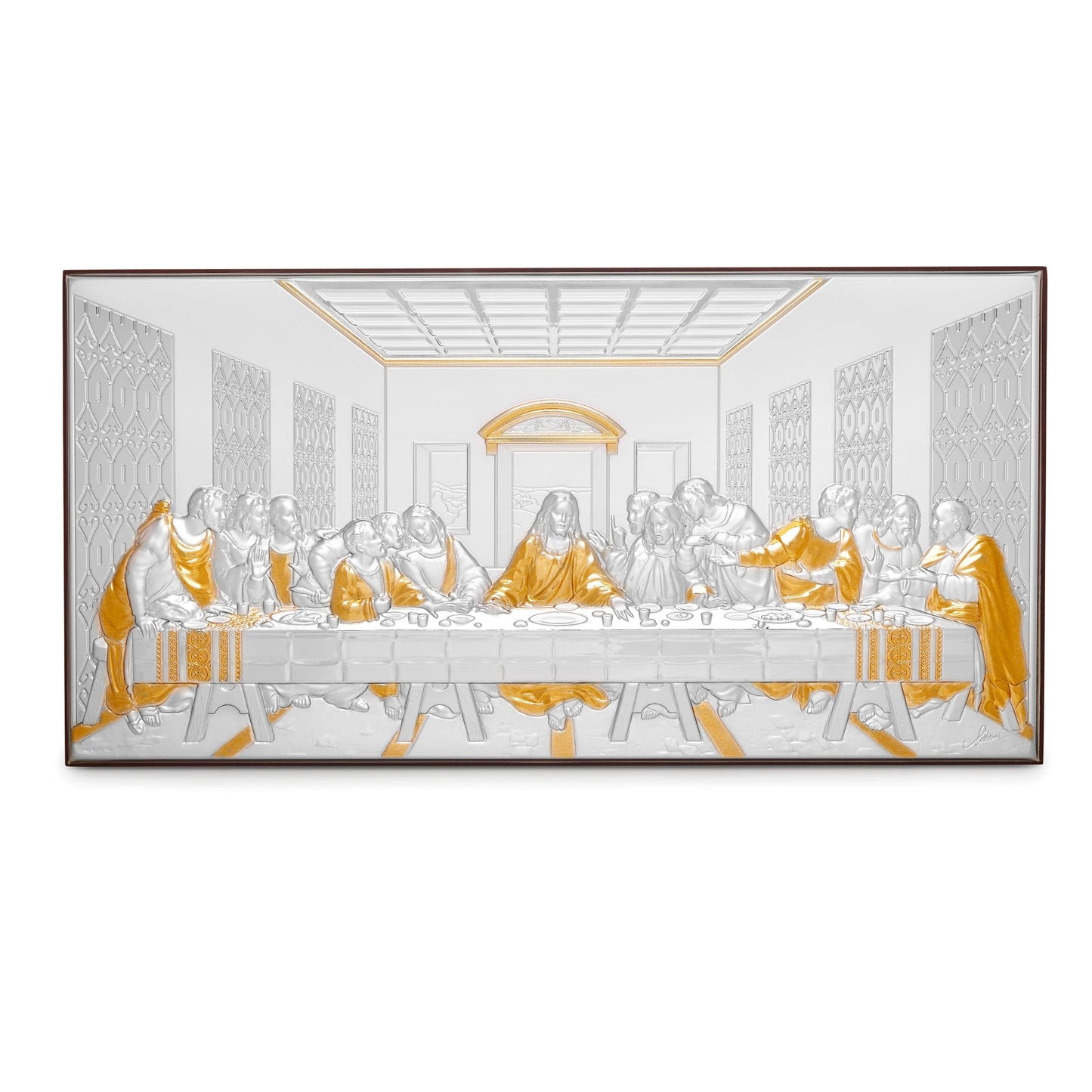 MONDO CATTOLICO Last Supper Religious Picture Bilaminated Sterling Silver