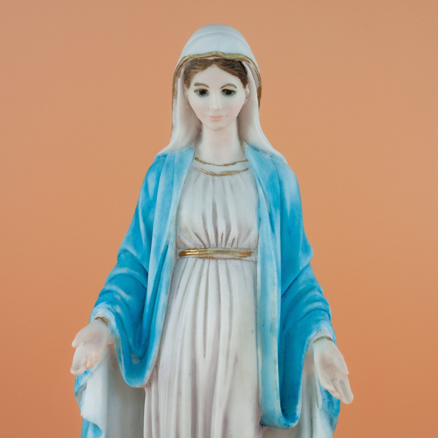 MONDO CATTOLICO Marble Dust Statue of Miraculous Virgin Open Arms