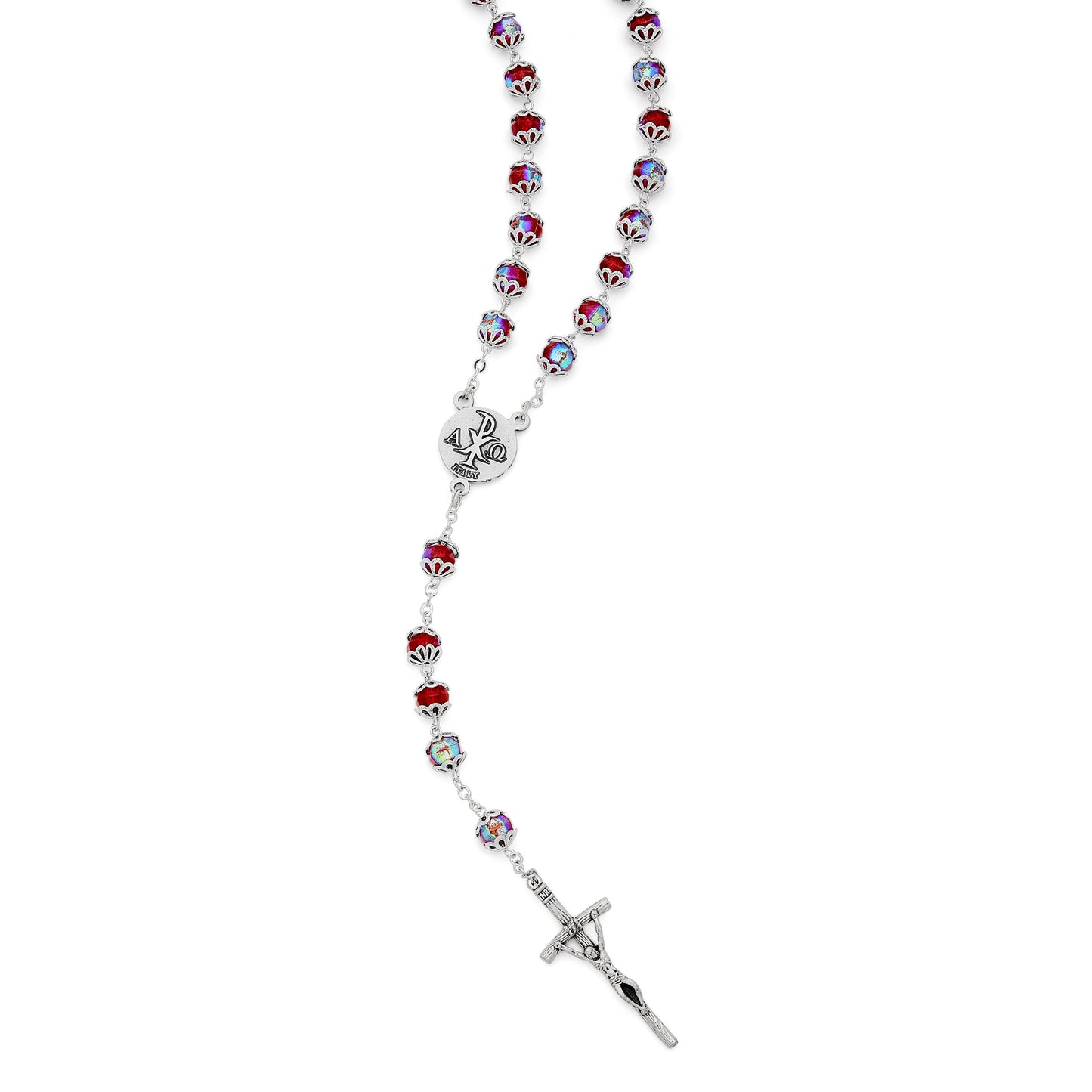 MONDO CATTOLICO Prayer Beads Mater Ecclesiae Red Rosary Faceted Beads