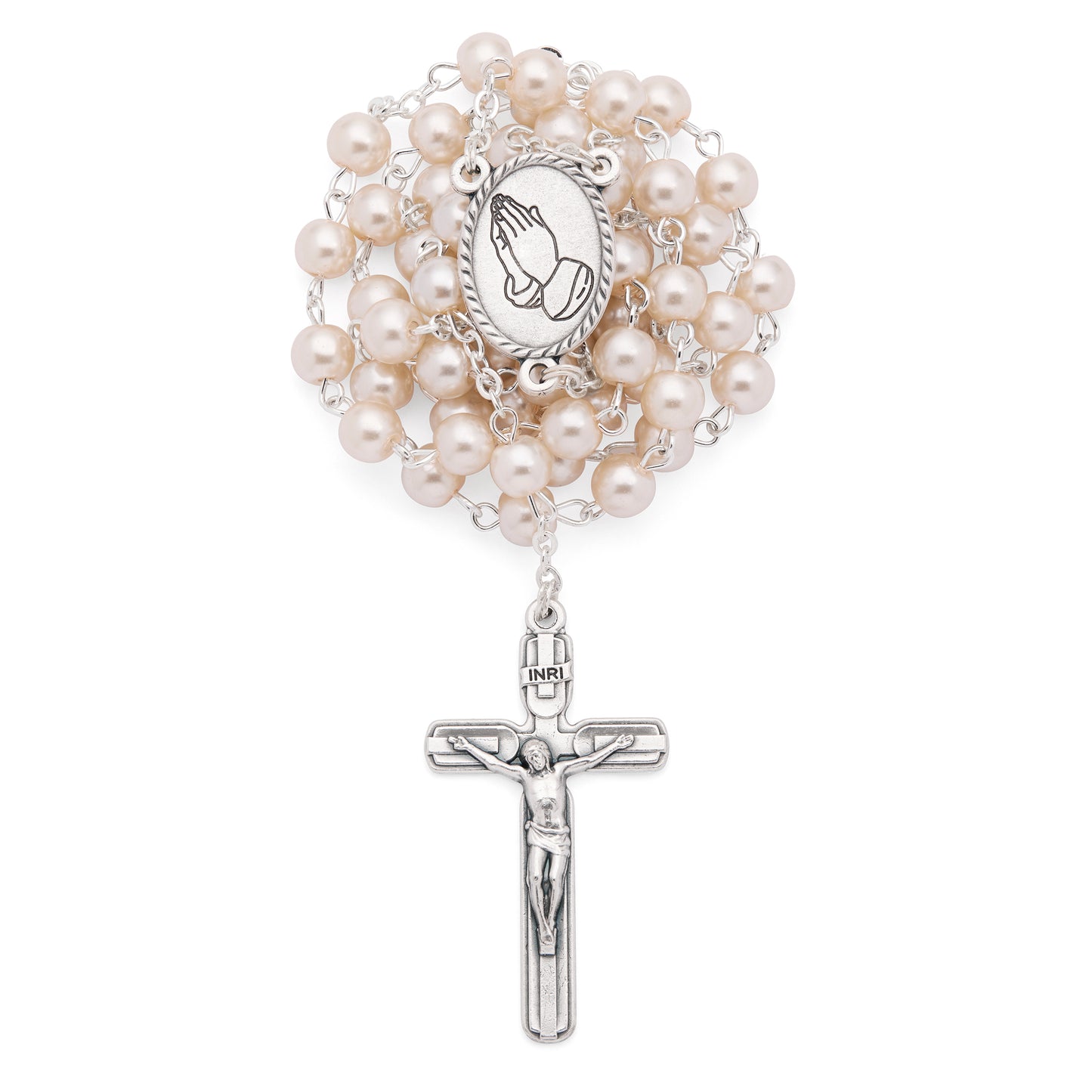 MONDO CATTOLICO ROMA Rosary Box 6 cm (2.36 in) / 48 cm (18.90 in) / 6 mm (0.24 in) Metal Pope Leo XIV Rosary Case with Synthetic Pearl Rosary