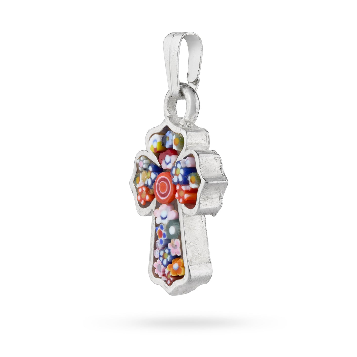 MONDO CATTOLICO ROMA 20 mm (0.79 in) Micromosaic Budded Cross in Metal