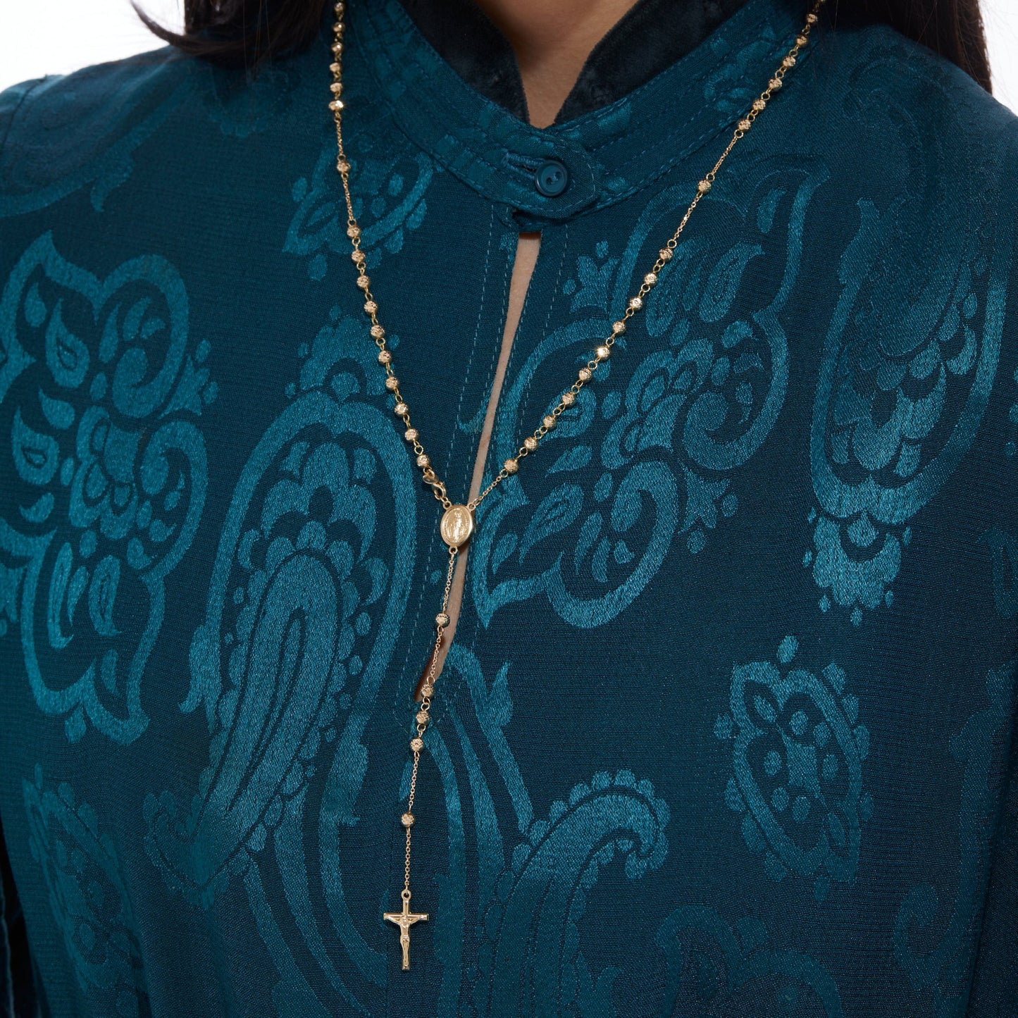 MONDO CATTOLICO Prayer Beads 41 cm (16.14 in) / 5 mm (0.19 in) Miraculous Mary Yellow Gold Rosary