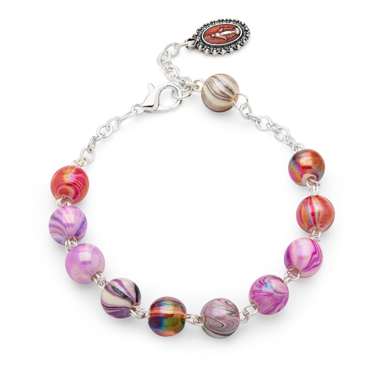 Mondo Cattolico 20.5 cm (8.1 in) / 8 mm (0.3 in) Multicolour Rosary Bracelet