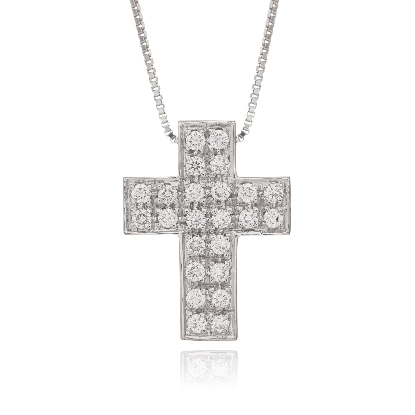 MONDO CATTOLICO Jewelry Cm 1.8 (0.70 in) / Cm 1.4 (0.55 in) Necklace Diamonds in White Gold