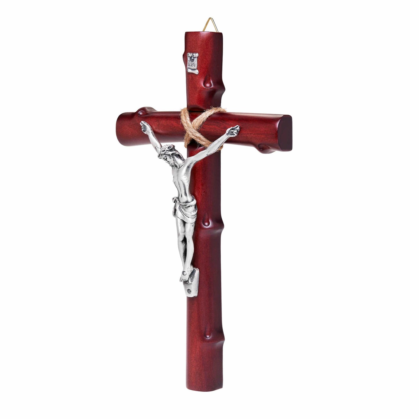 MONDO CATTOLICO 19 cm (7.48 in) Olive Wood Mahogany Painted St. Benedict Crucifix