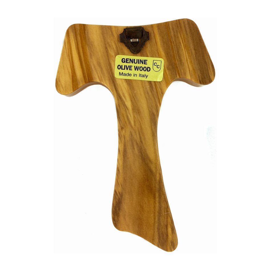 MONDO CATTOLICO Olive Wood Tau Cross