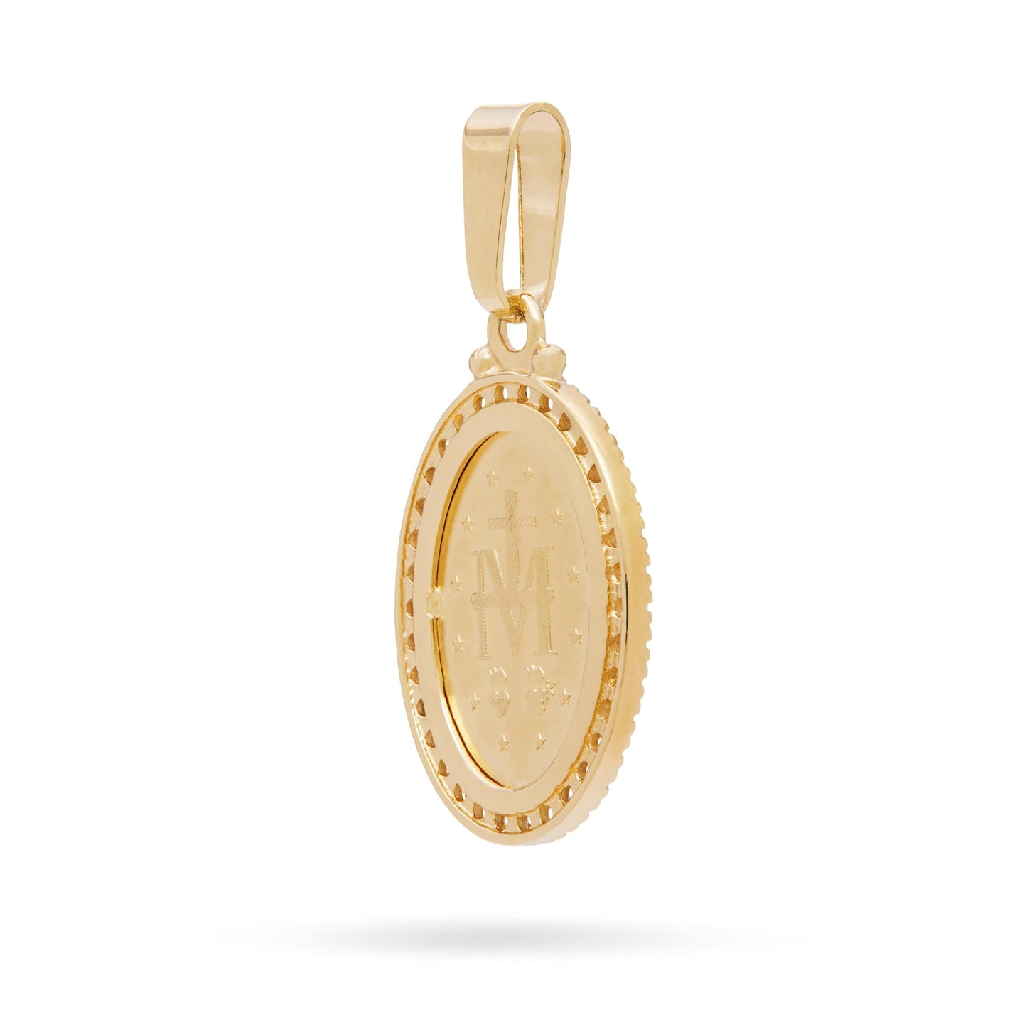 MONDO CATTOLICO Jewelry Our Lady Miraculous Yellow Gold Zircons Pendant