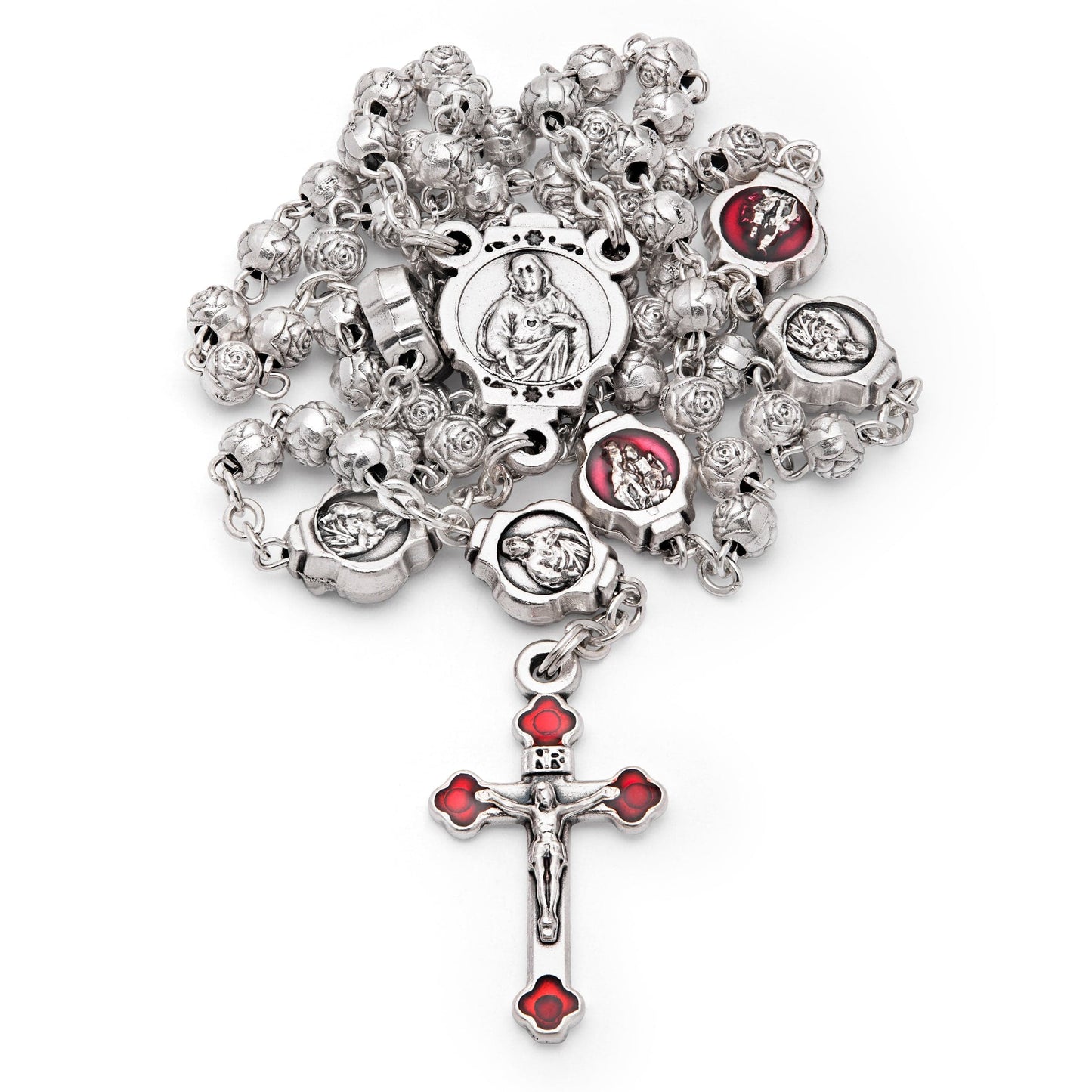 MONDO CATTOLICO Prayer Beads 34 cm (13.38 in) / 4 mm (0.15 in) Our Lady of Mount Carmel Metal Case and Rosary