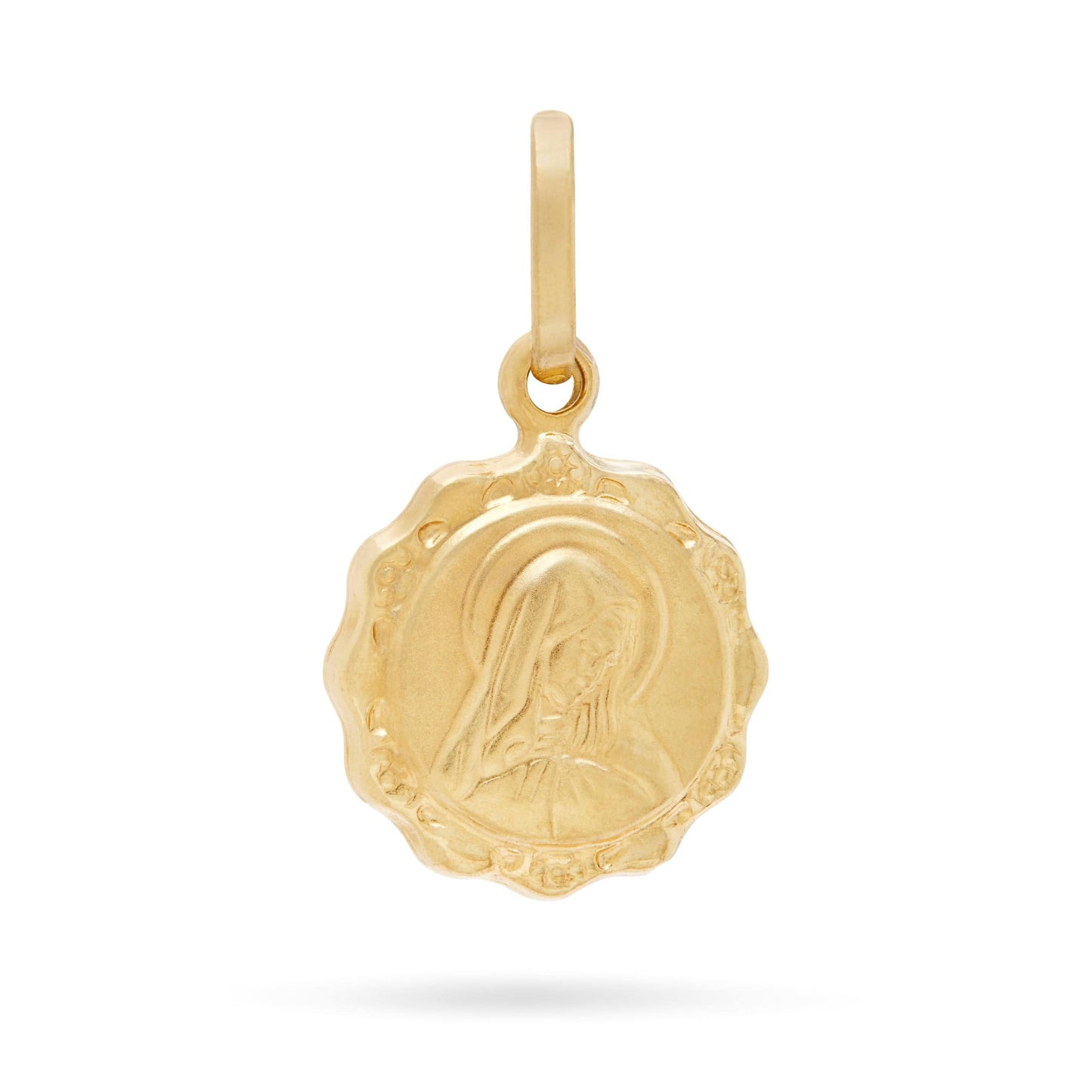 MONDO CATTOLICO Jewelry 11 mm (0.43 in) Our Lady of Sorrow Yellow Gold.