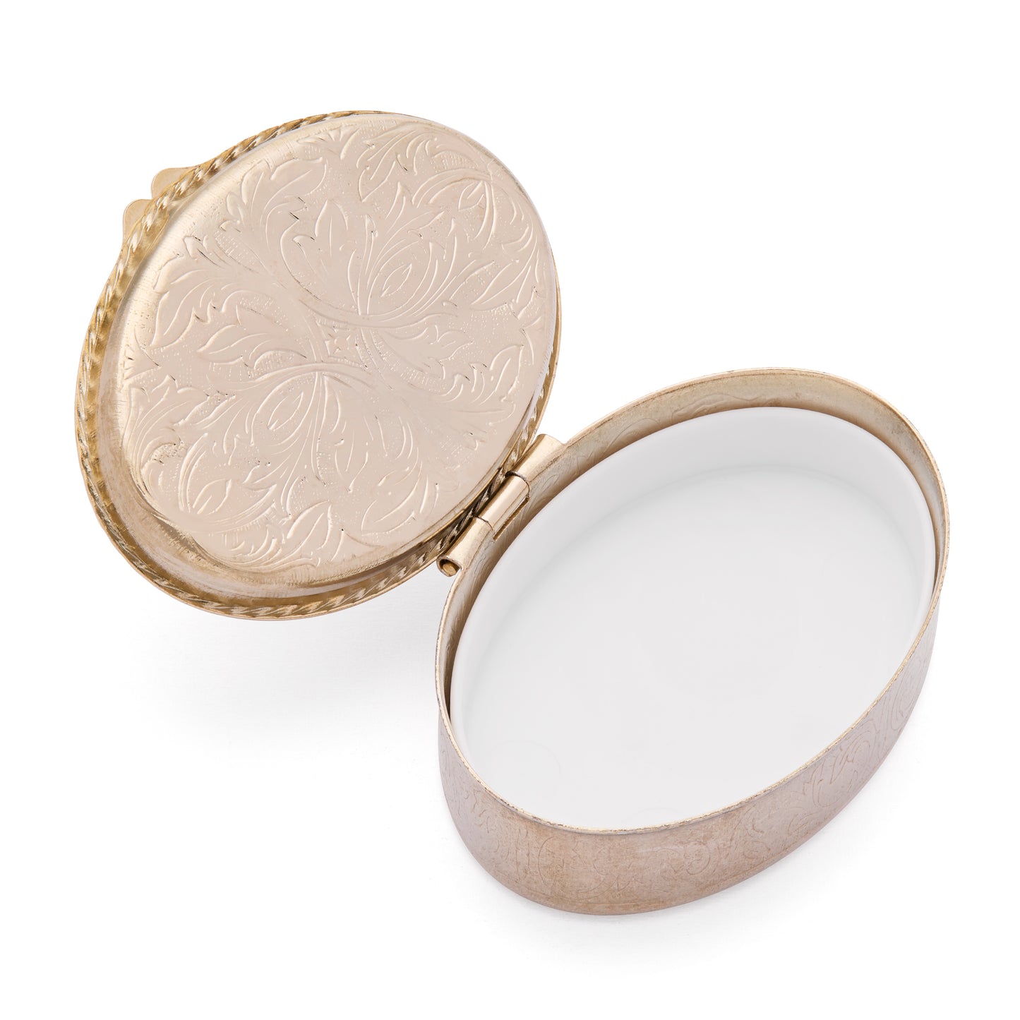 MONDO CATTOLICO ROMA Pill Box 4 x 6 cm (1.57 x 2.36 in) Oval Gold-Tone Metal Pill Box with St. Peter's Basilica