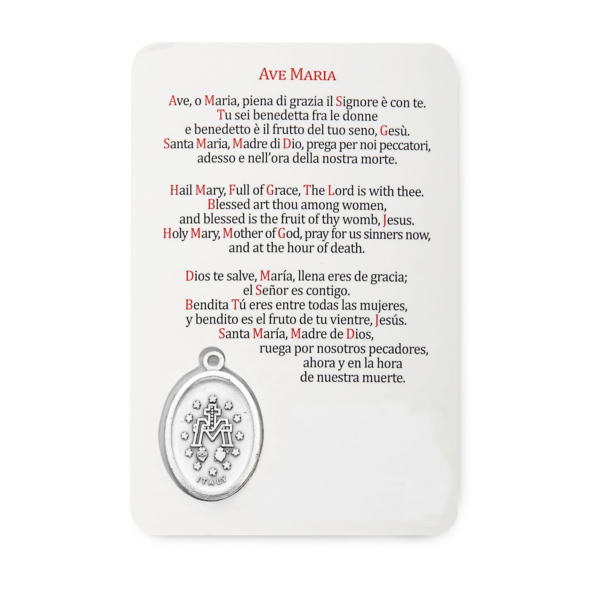 Mondo Cattolico Holy Card Plasticized Holy Card of Our Lady of the Miraculous Medal