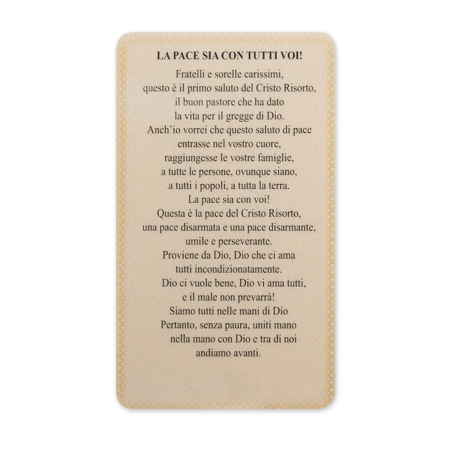 Mondo Cattolico Holy Card Plasticized Holy Card of Pope Leo XIV