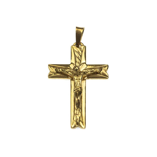 MONDO CATTOLICO Pointed Pendant Crucifix in Gold Plated
