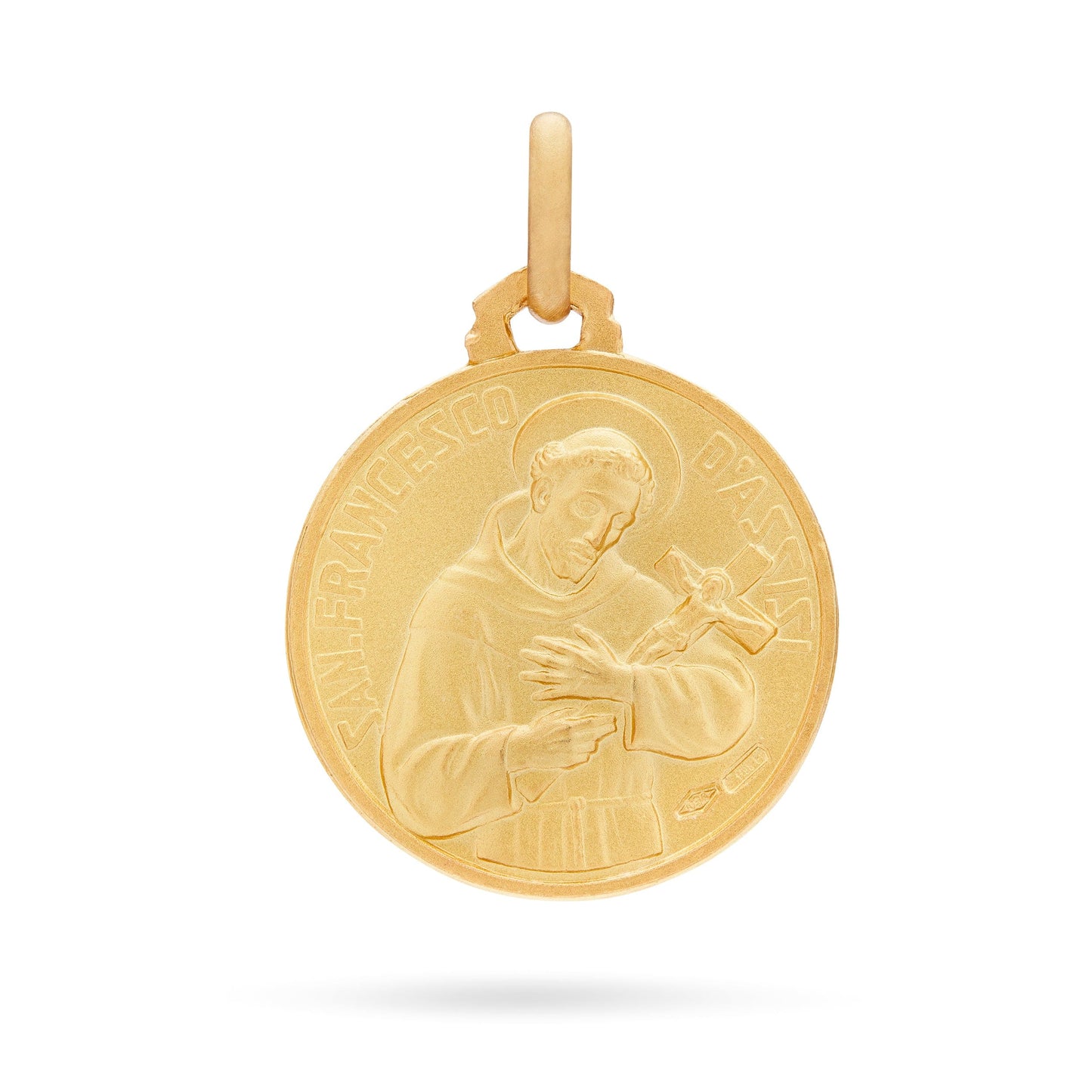 MONDO CATTOLICO Medal Double-sided Gold-plated Sterling Silver Medal of Pope Francis and St. Francis