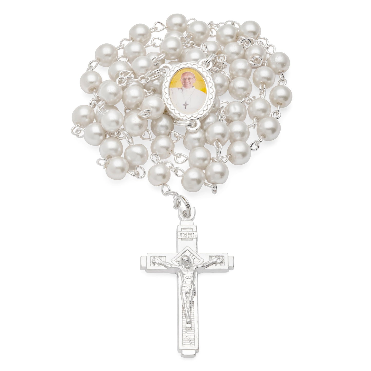 MONDO CATTOLICO Prayer Beads 51 cm (20 in) / 6 mm (0.23 in) Pope Francis Rosary and Holder