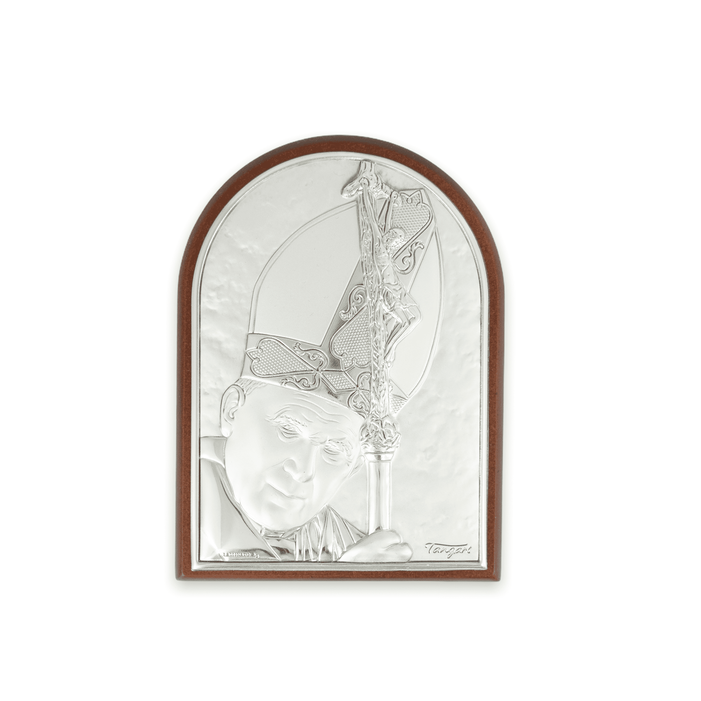 MONDO CATTOLICO Pope John Paul II Painting Sterling Silver Bilaminate