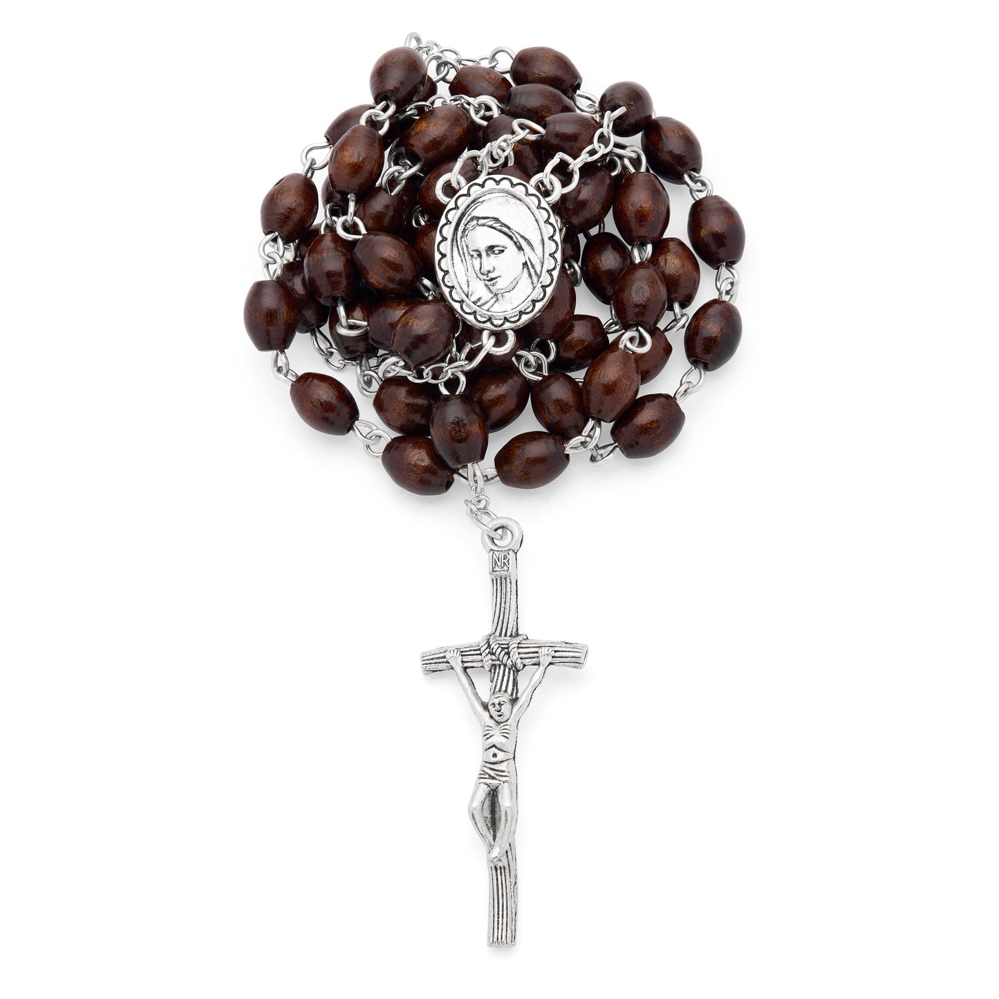 MONDO CATTOLICO ROMA Rosary Box 4x5.50 cm (1.57x2.17 in) / 7 mm (0.28 in) / 53 cm (20.90 in) Pope Leo XIV Blue Rosary Case with Wood Rosary
