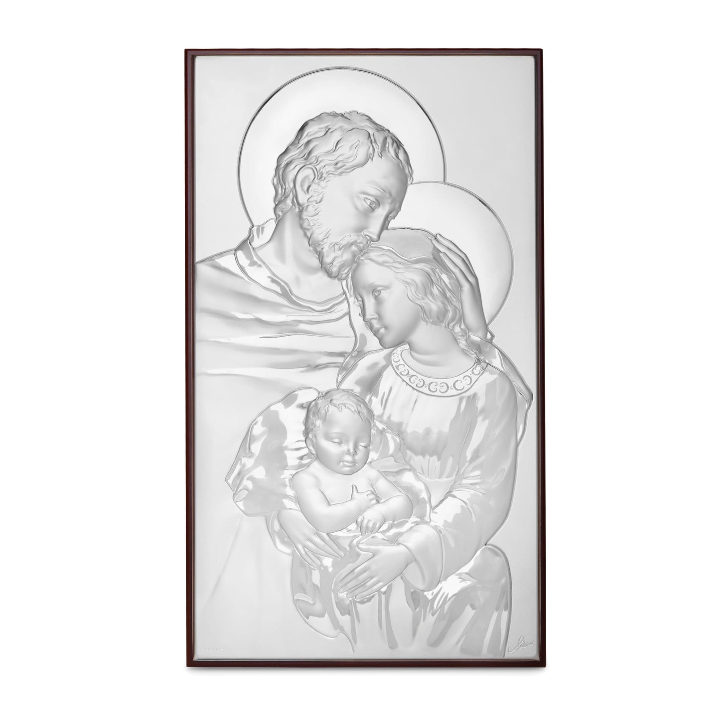 MONDO CATTOLICO Decor Religious Picture Holy Family Bilaminated Sterling Silver