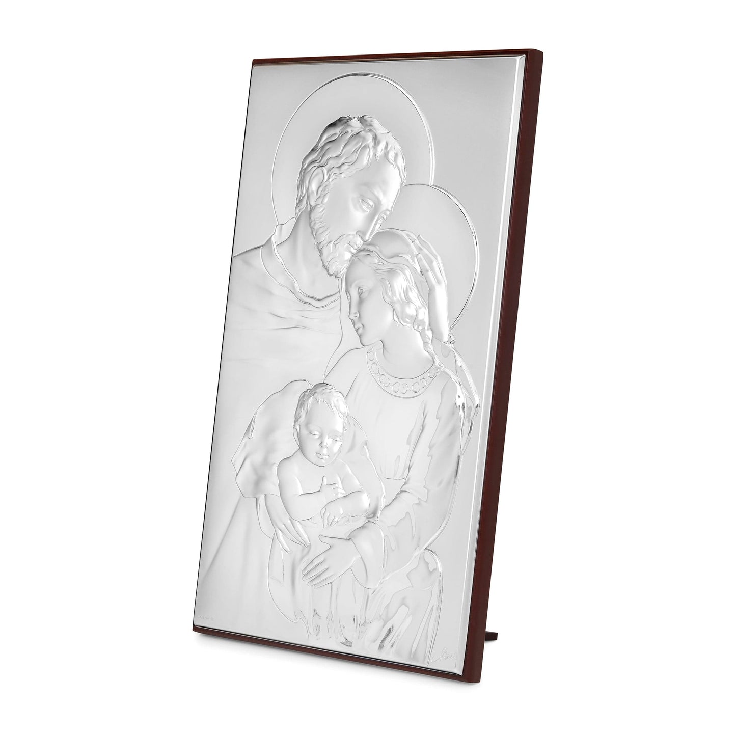 MONDO CATTOLICO Decor Religious Picture Holy Family Bilaminated Sterling Silver